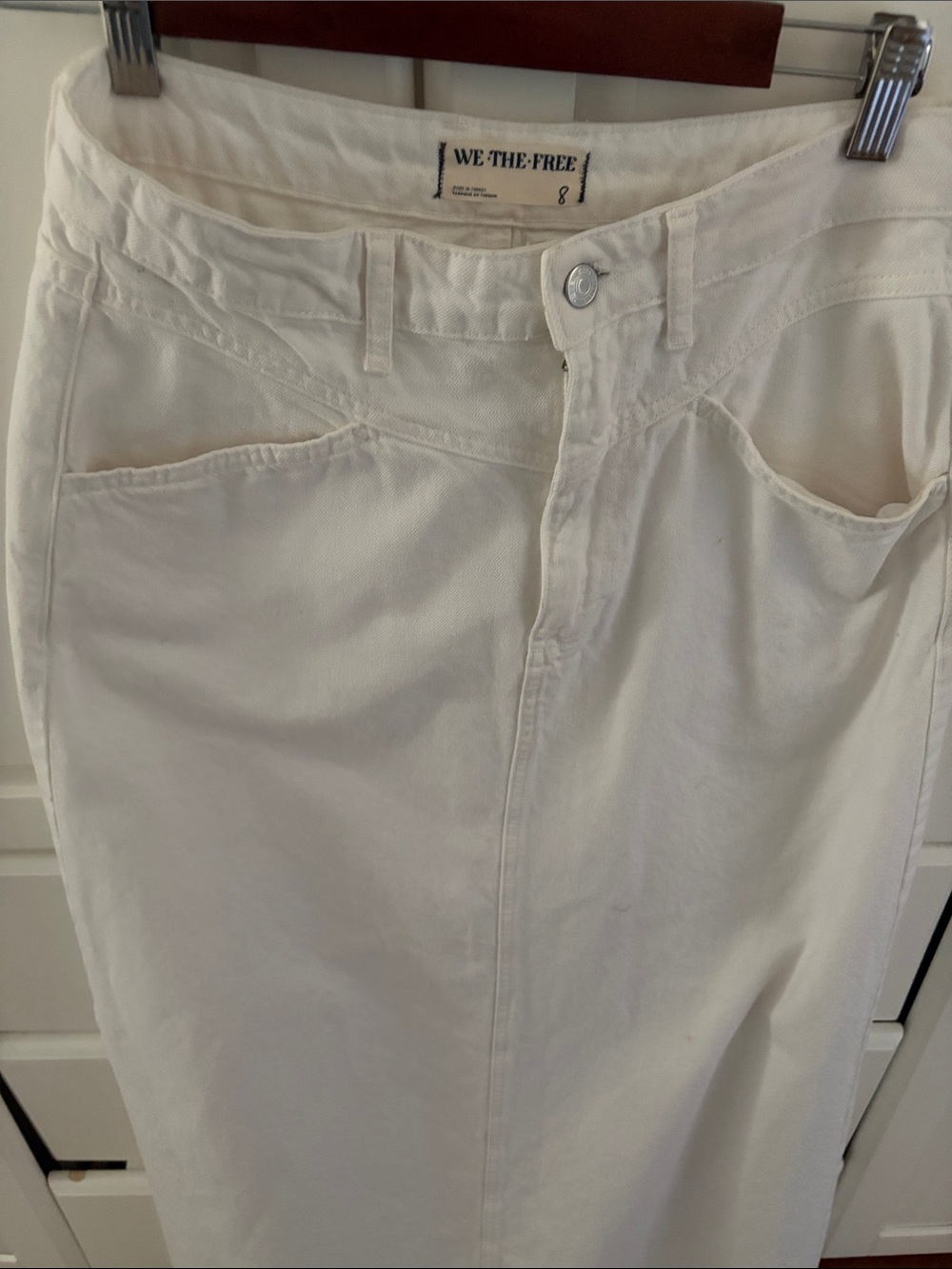 FREE PEOPLE We-The-Free White Denim Maxi Skirt, NWOT , size 8 - Picture 10 of 10